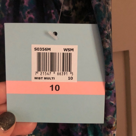 Suzi Chin Multicolor Wisteria Print Dress - Picture 6 of 8